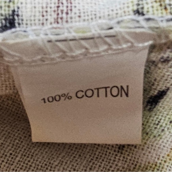 Floral Print Women's 100% Wide Leg Cotton Flowy Pants, Elastic Waist L Vacation - Picture 9 of 10